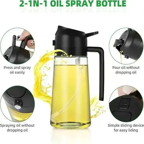 2-in-1 Kitchen Oil Spray Bottle – Multipurpose Glass Oil Dispenser image 0